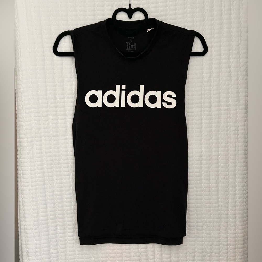 Adidas Women’s Black Tank with White Logo